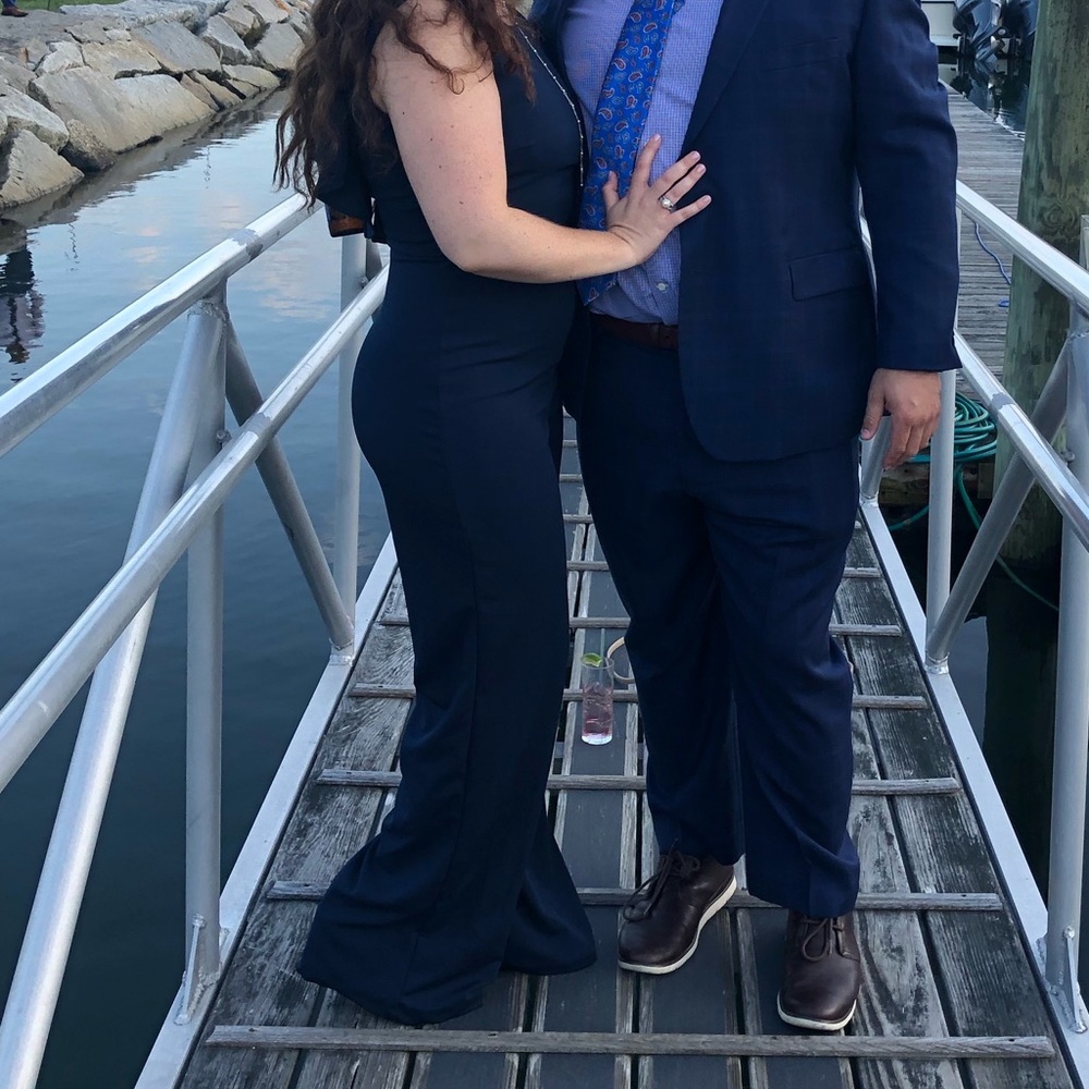 Lulus Navy Enamored Jumpsuit